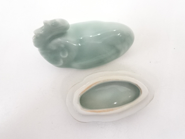 道具 ] - 道具 京焼 石田来之助造 青磁鶏香合（共箱） | ネット